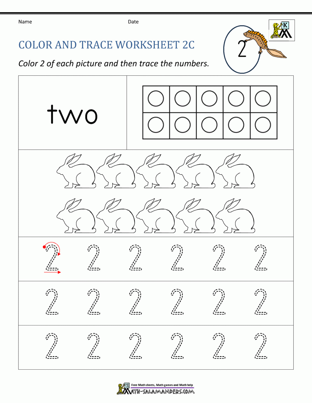 Number 2 Worksheets For Preschool
