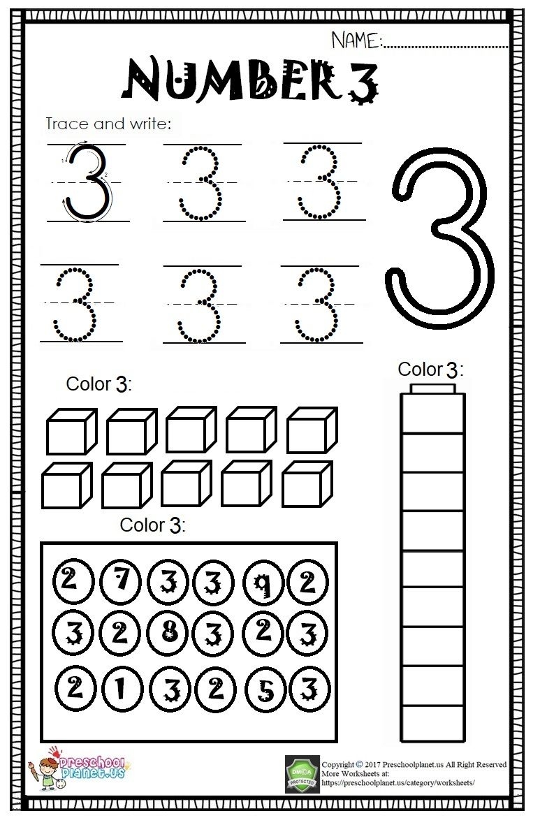 Number 3 Worksheet For Kids Free Printable Worksheet Number 3 Worksheet For Kids Free Printable Worksheet