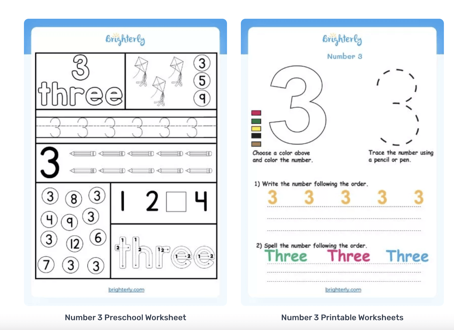 preschool worksheet numbers