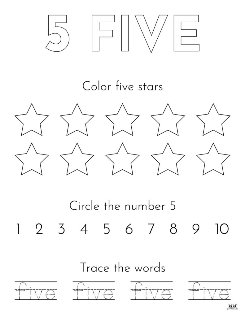 Number 5 Tracing Worksheets 15 FREE Pages Printabulls Number 5 Tracing Worksheets 15 FREE Pages Printabulls