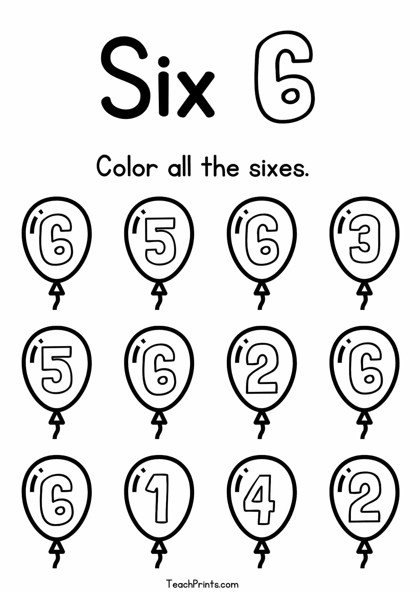 Number 6 Tracing Worksheets Free Printables Teach Prints