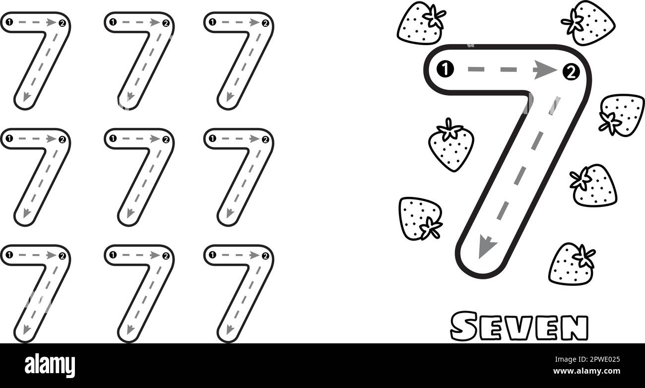 Number 7 Worksheet Cut Out Stock Images Pictures Alamy Number 7 Worksheet Cut Out Stock Images Pictures Alamy