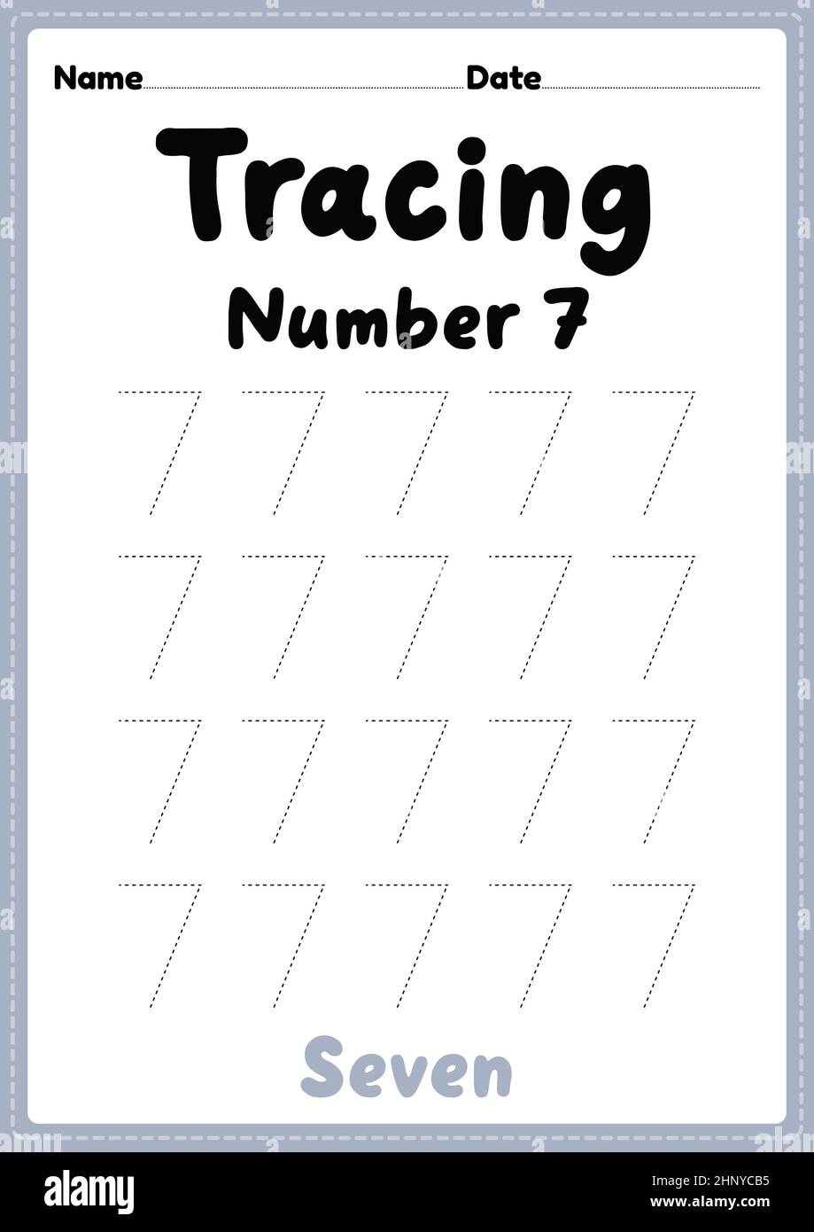 Number 7 Worksheet Hi res Stock Photography And Images Alamy