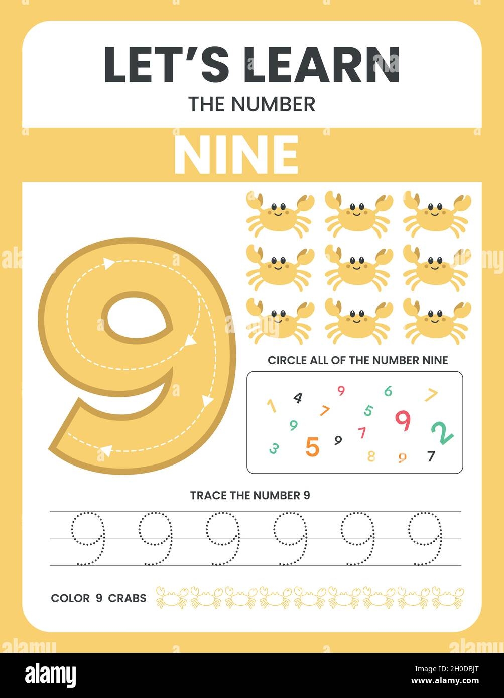 number nine worksheet preschool
