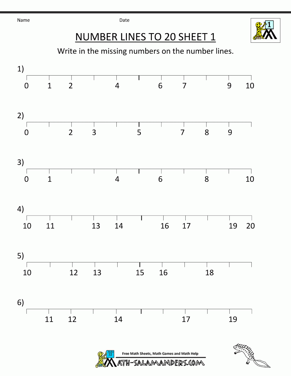kindergarten number line worksheets kindergarten number line worksheets