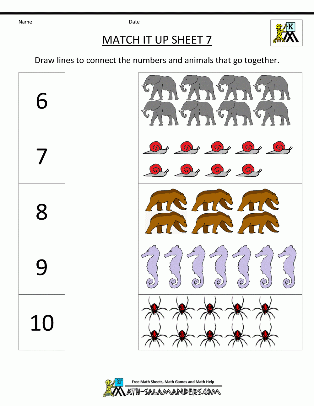 matching worksheets kindergarten