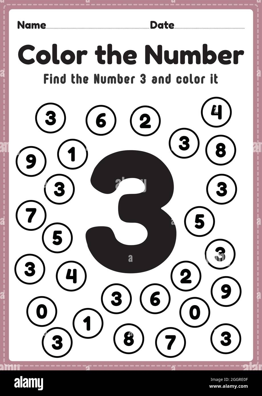 Number Worksheet Number 3 Worksheet Math Coloring Activities For Preschool And Kindergarten Kids To Learn Basic Mathematics Skills In A Printable Pag Stock Vector Image Art Alamy Number Worksheet Number 3 Worksheet Math Coloring Activities For Preschool And Kindergarten Kids To Learn Basic Mathematics Skills In A Printable Pag Stock Vector Image Art Alamy