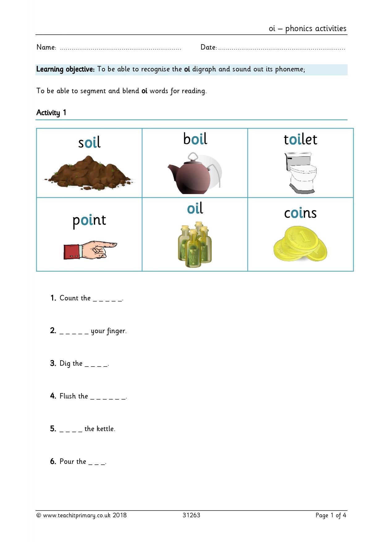 Oi Phonics Activities
