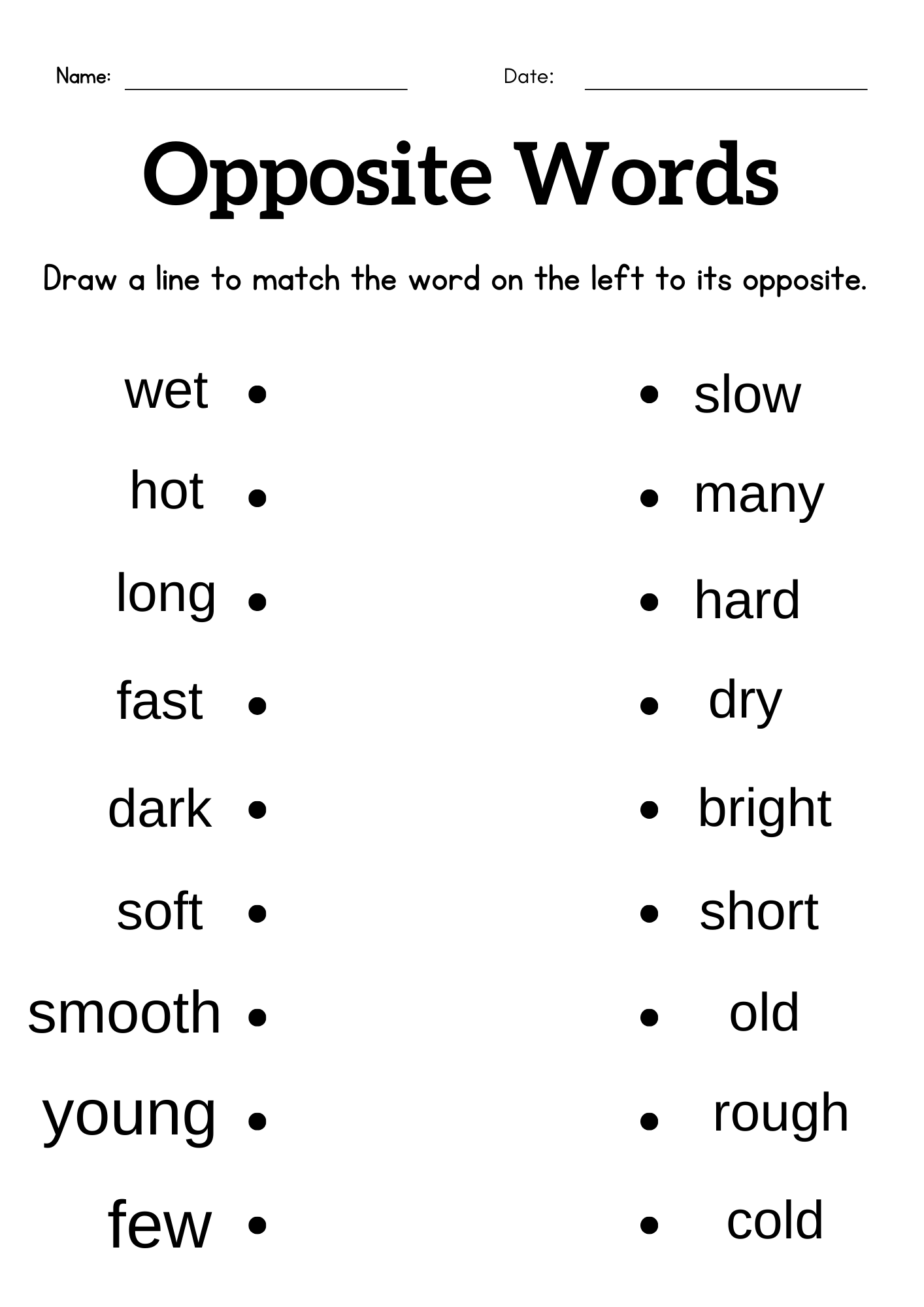 Opposite Words Worksheet For Grade 1 Or 2 Kindergarten Opposite Words For Kids Made By Teachers