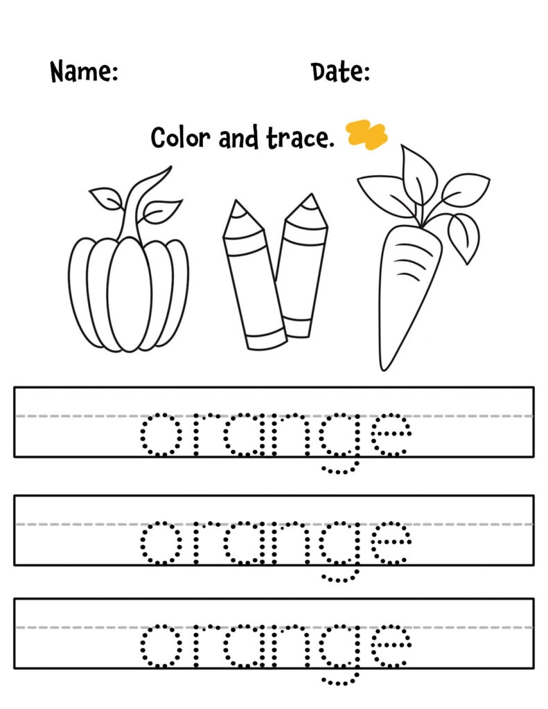 Orange Color Activities And Worksheets For Preschool The Hollydog Blog