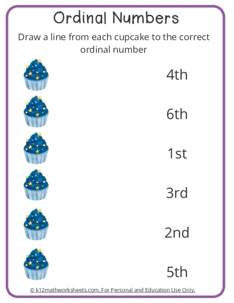 Ordinal Numbers Worksheets For Kindergarten