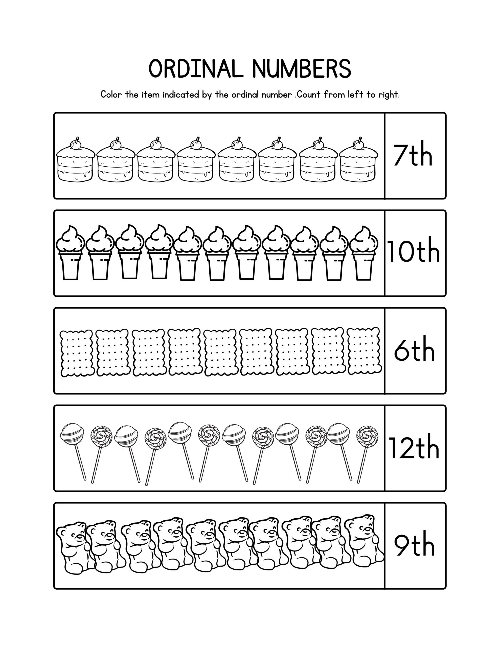 Ordinal Numbers Worksheets Made By Teachers
