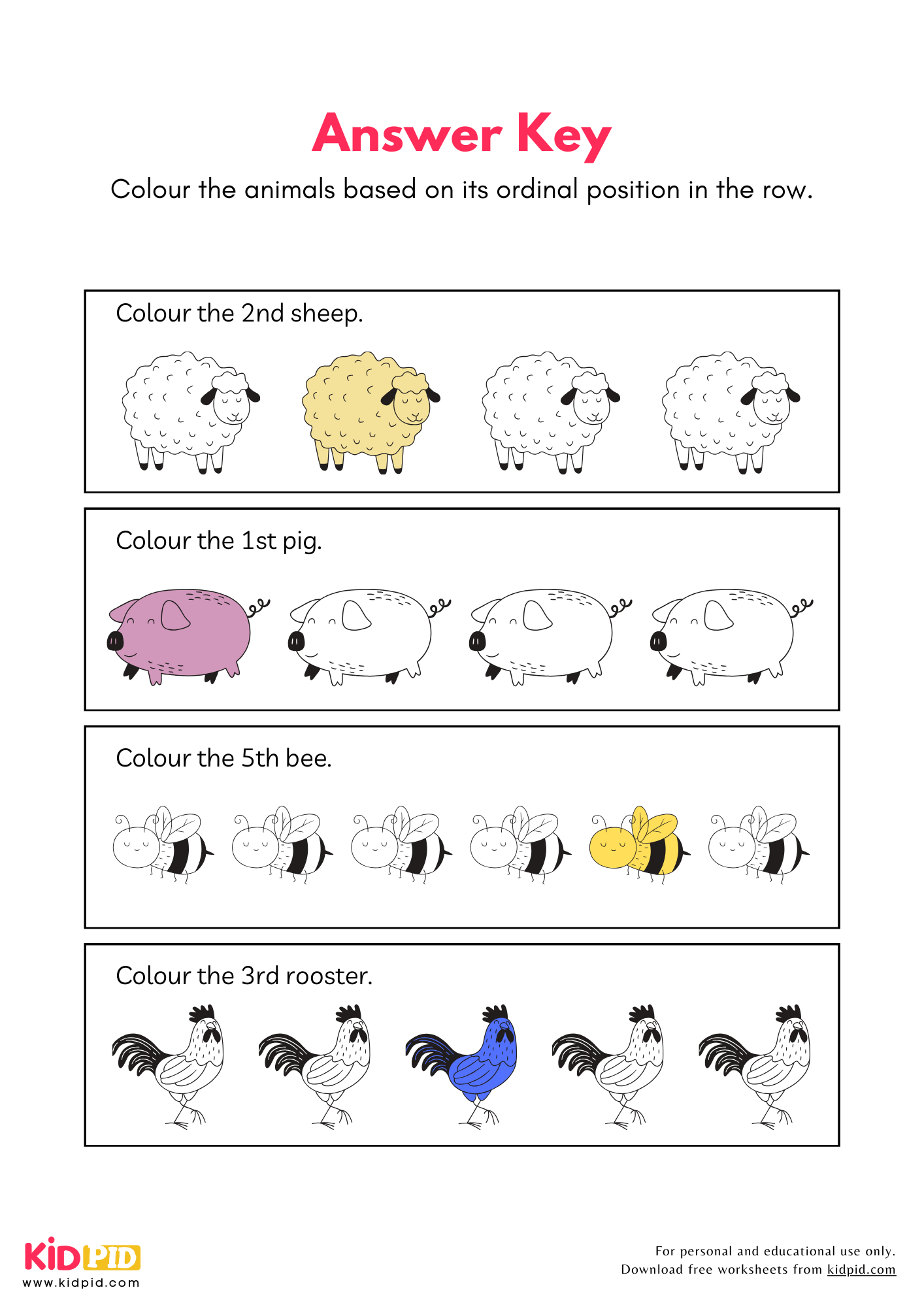 Ordinal Position Worksheets For Grade 1 Kidpid
