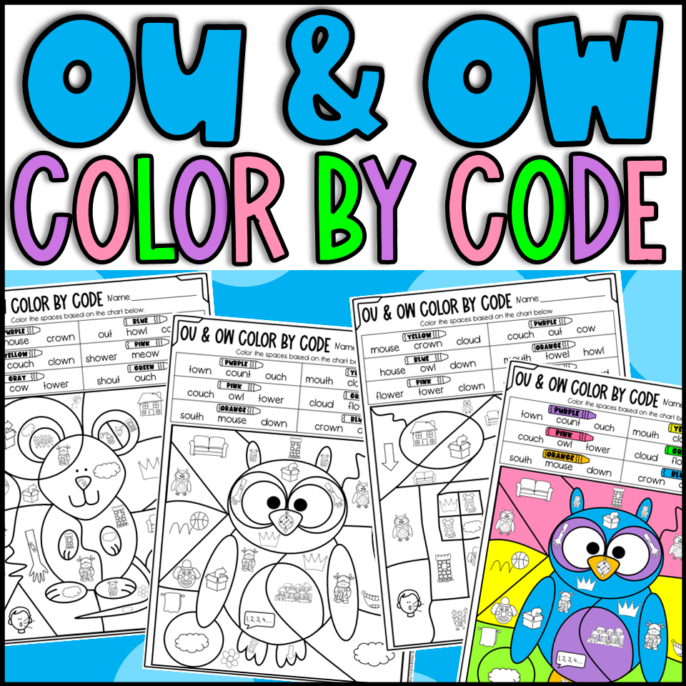OU And OW Color By Code Worksheets Phonics Diphthongs Made By Teachers OU And OW Color By Code Worksheets Phonics Diphthongs Made By Teachers