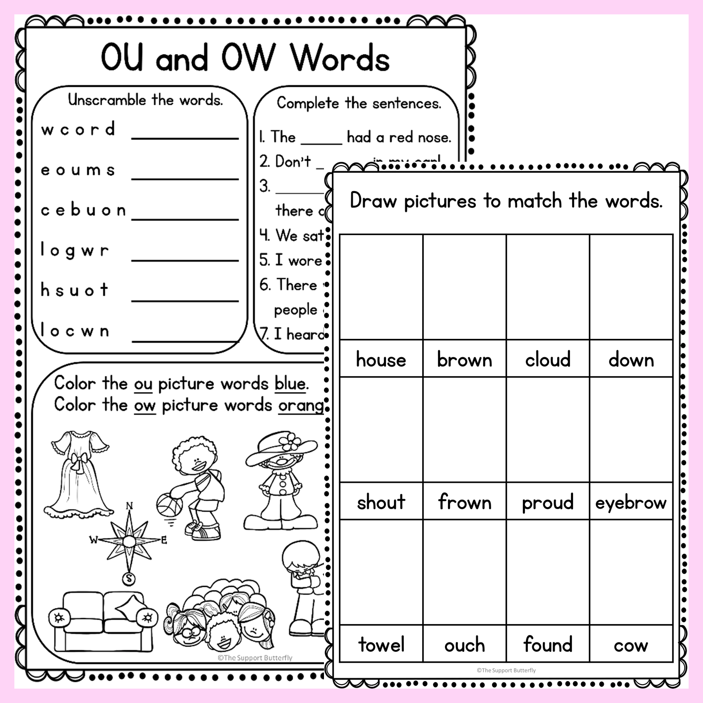 OU And OW Diphthong Worksheets Made By Teachers