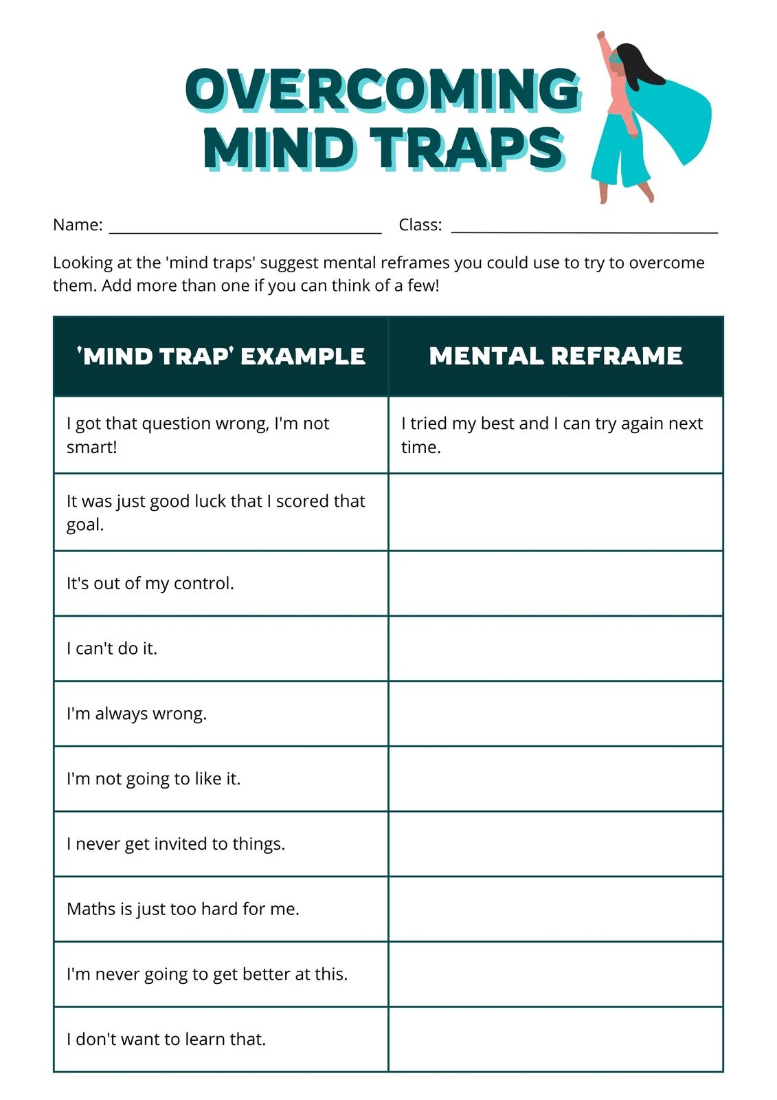 Page 2 Free And Customizable Mental Health Templates