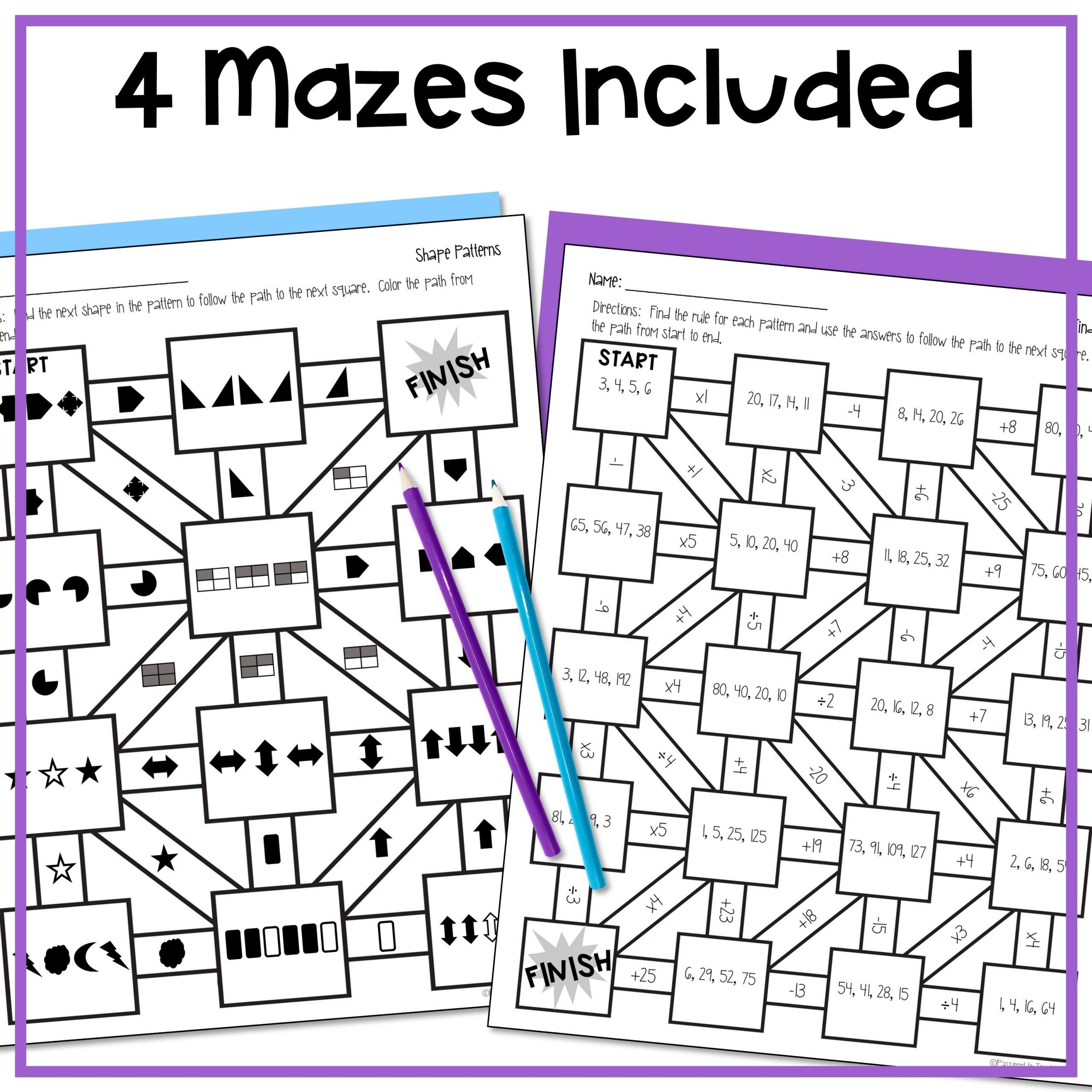 math maze worksheet