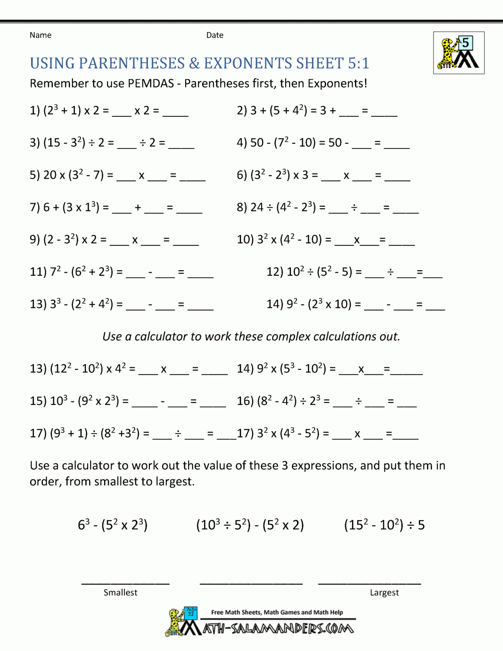 printable worksheets for 5th graders