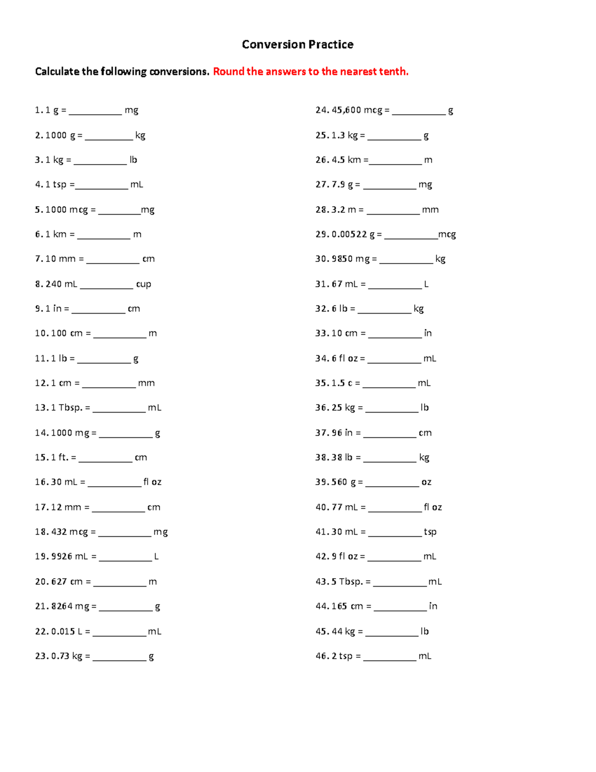 med math practice worksheets