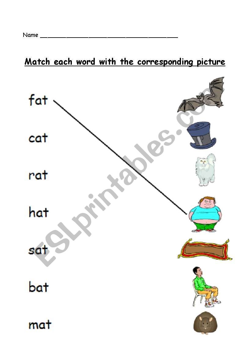 Phonics at Matching Worksheet ESL Worksheet By Teacher2009