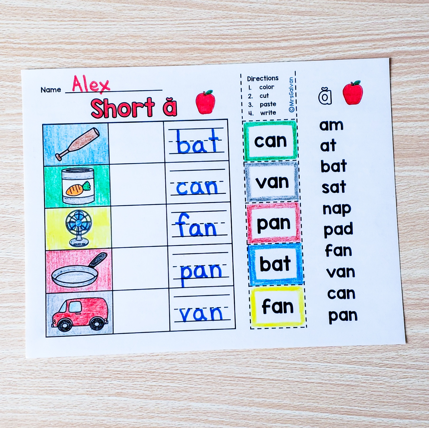 cut and paste phonics worksheets free