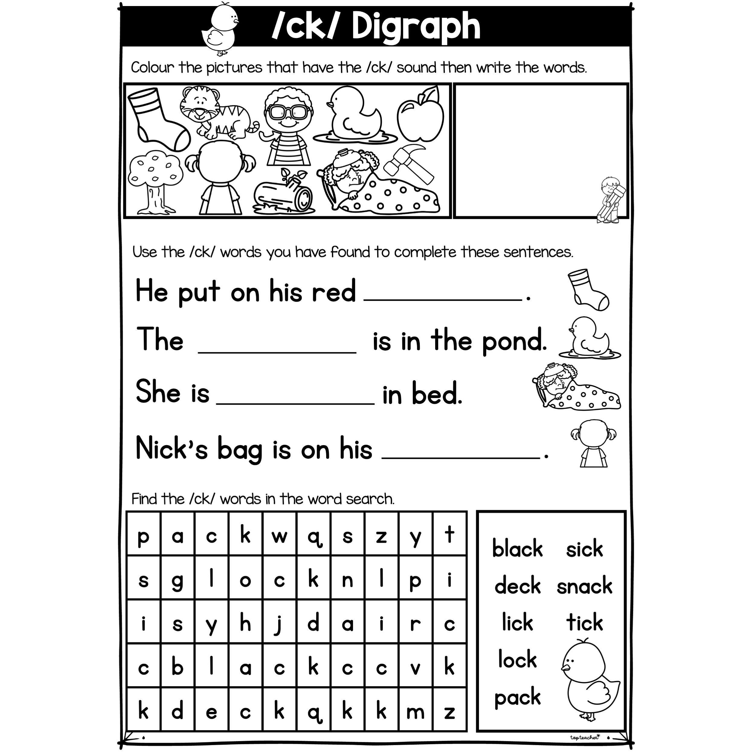 Phonics Digraph CK Worksheet Top Teacher