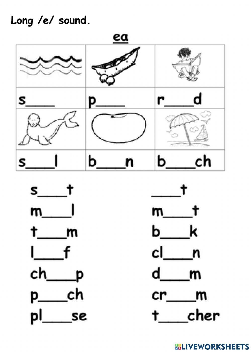 Phonics Ea Worksheet Worksheets Library