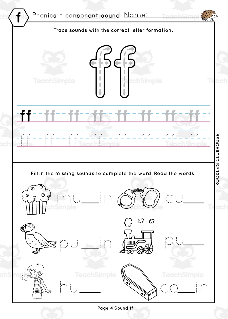 Phonics F FF L LL SS Worksheets By Teach Simple Phonics F FF L LL SS Worksheets By Teach Simple