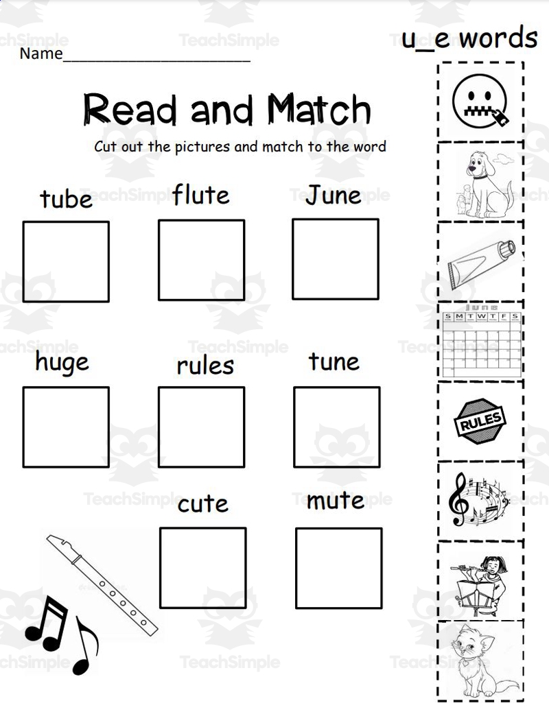 long u phonics worksheets