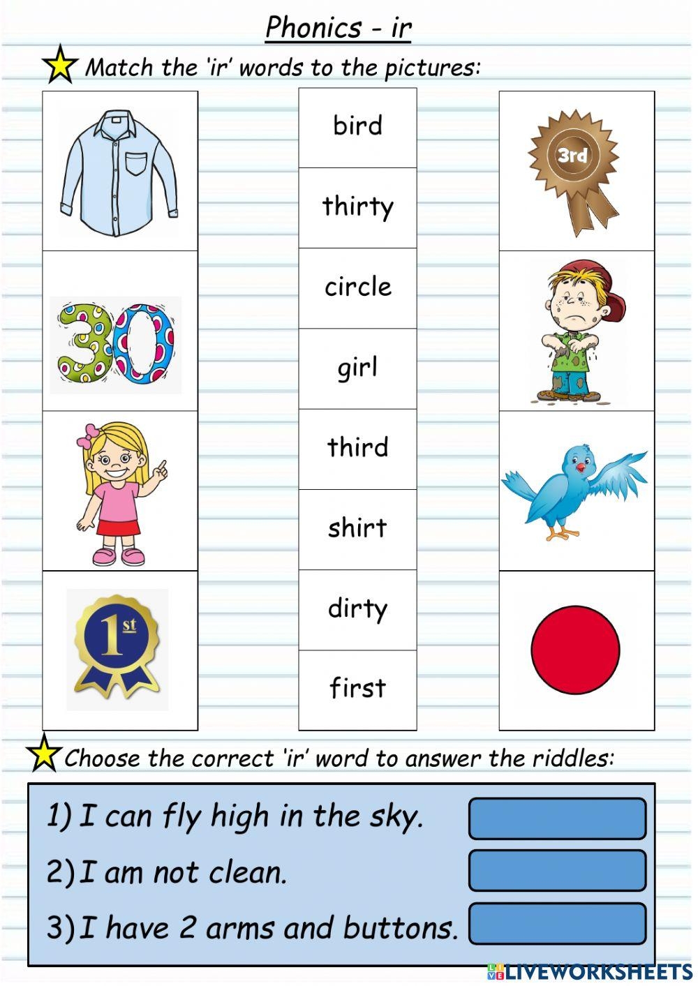 Phonics IR Sounds Worksheets Activities For Kids Worksheets Library