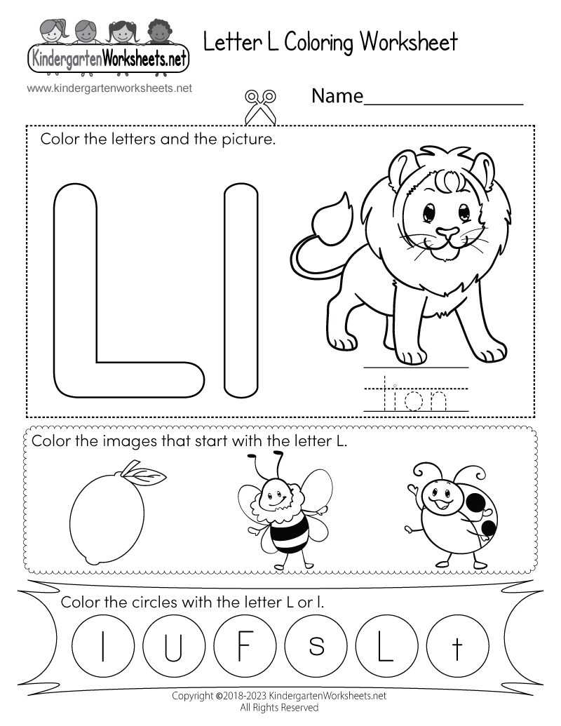 letter l phonics worksheets