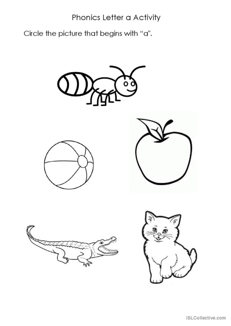 phonics letter a worksheets