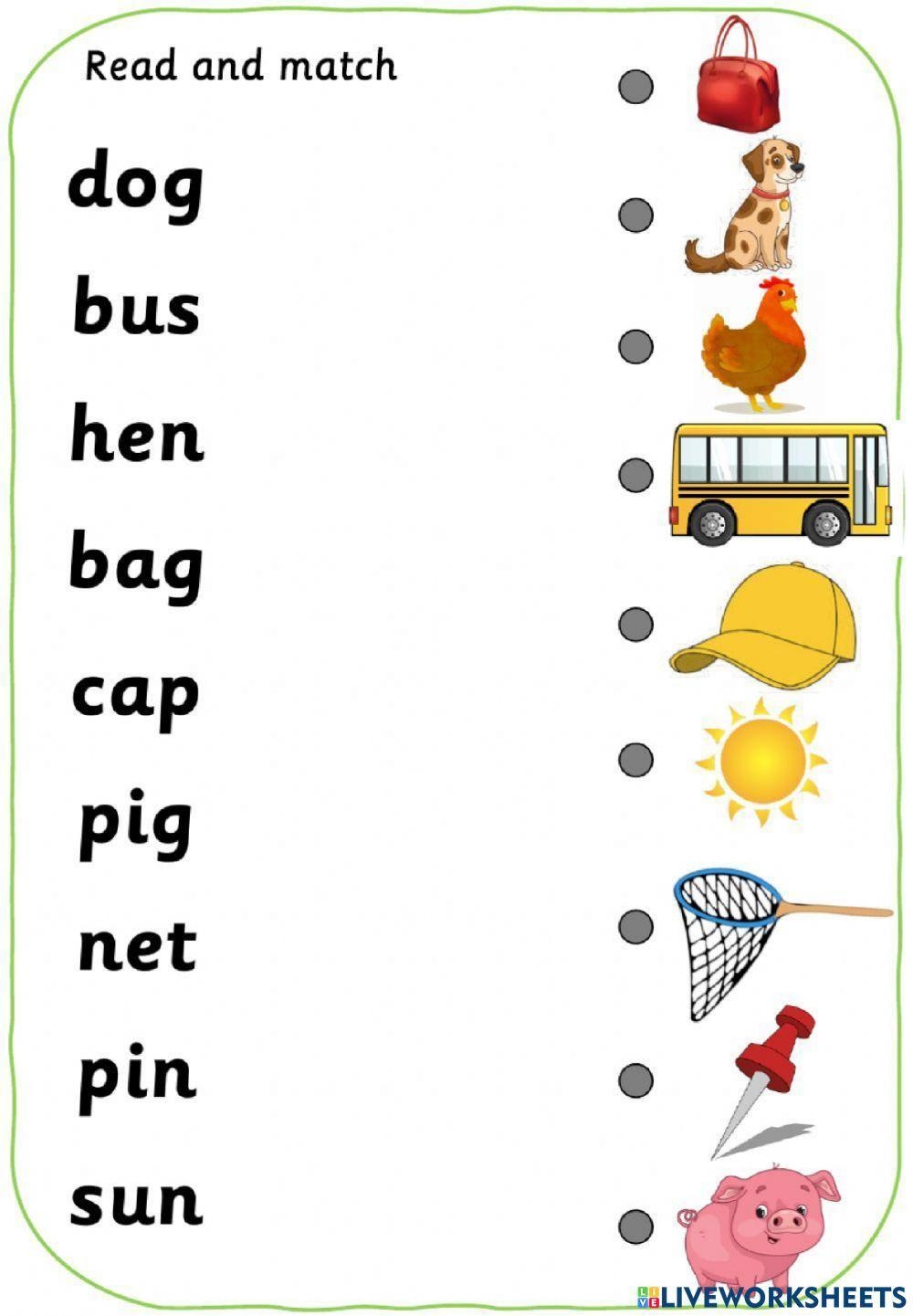 Phonics Matching Worksheet Worksheets Library