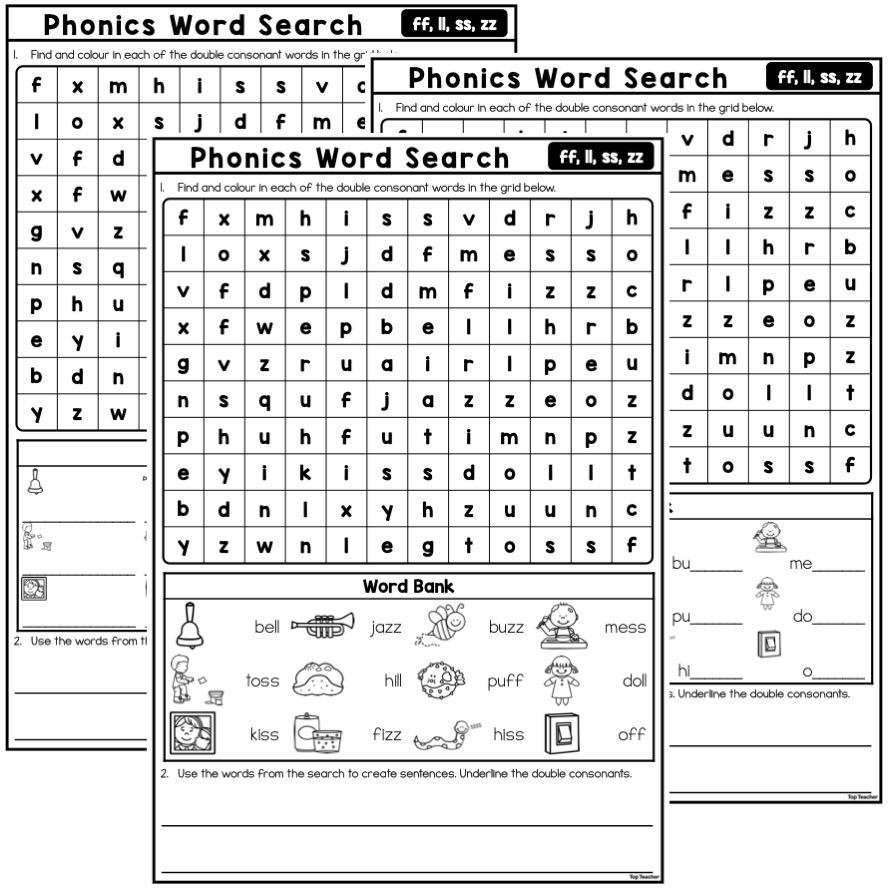 double letter phonics worksheets