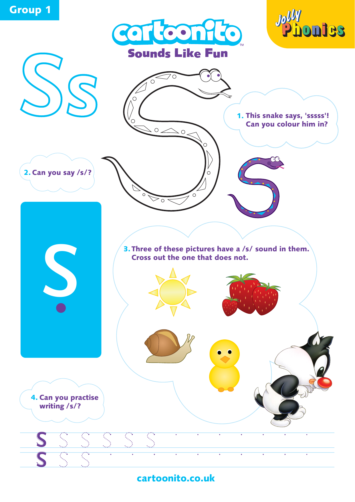 Phonics Worksheet s a t i p n Sounds