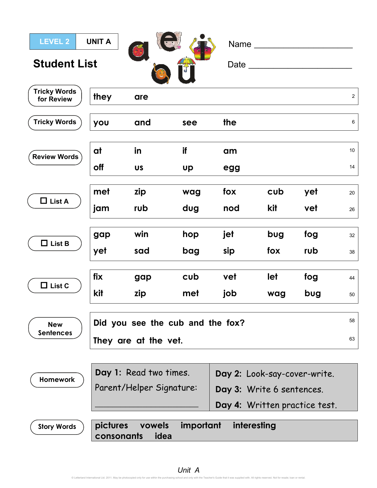 Phonics Worksheet Tricky Words Sentences For Kids