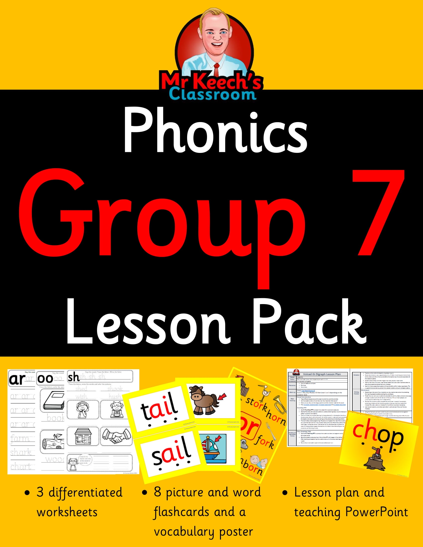 Phonics Worksheets Lesson Plan Flashcards Jolly Phonics Group 7 Lesson Pack Teaching Resources