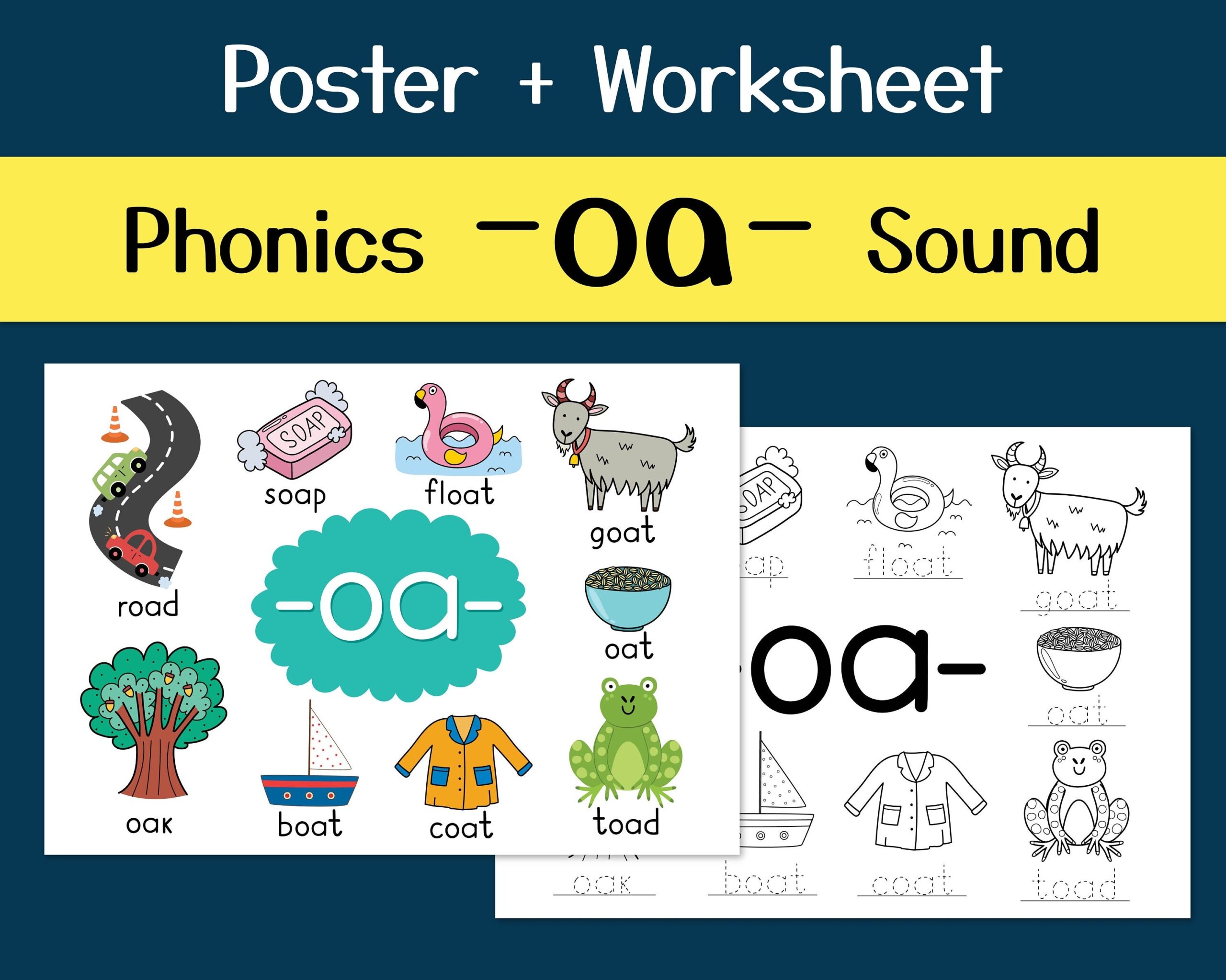 Phonics Worksheets With oa Spelling Rule Preschool Worksheets Printable Kindergarten Worksheets Learning Phonics Digraph Activity Etsy