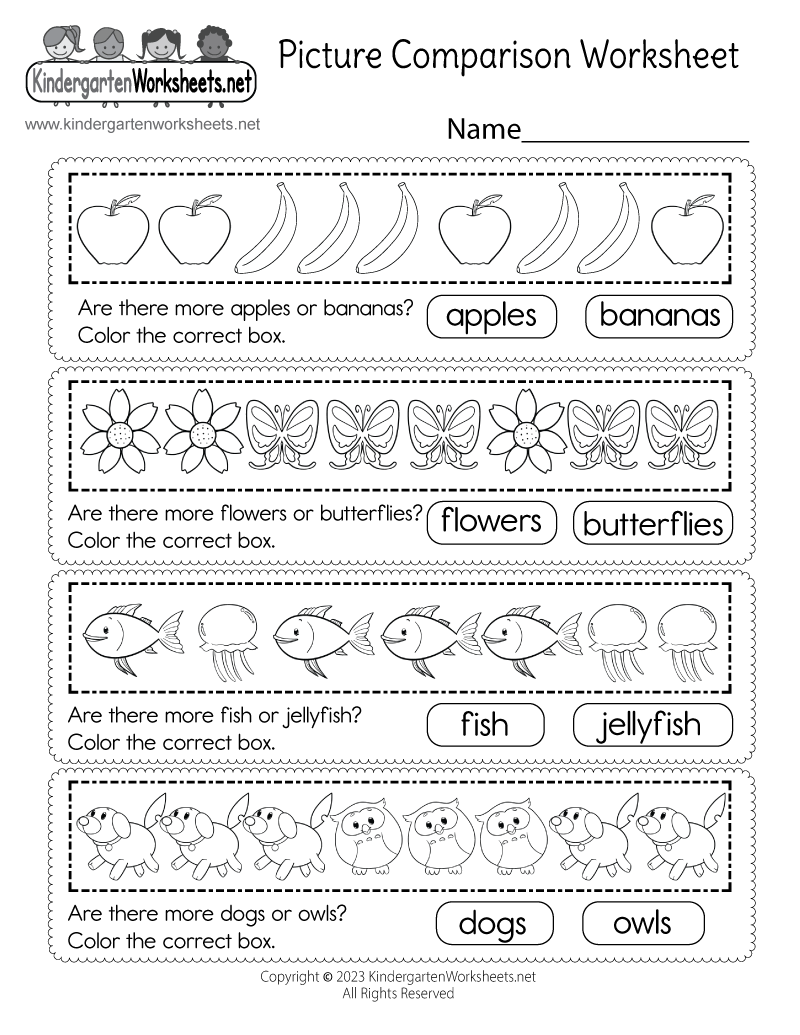 Picture Comparison Worksheet Free Printable Digital PDF