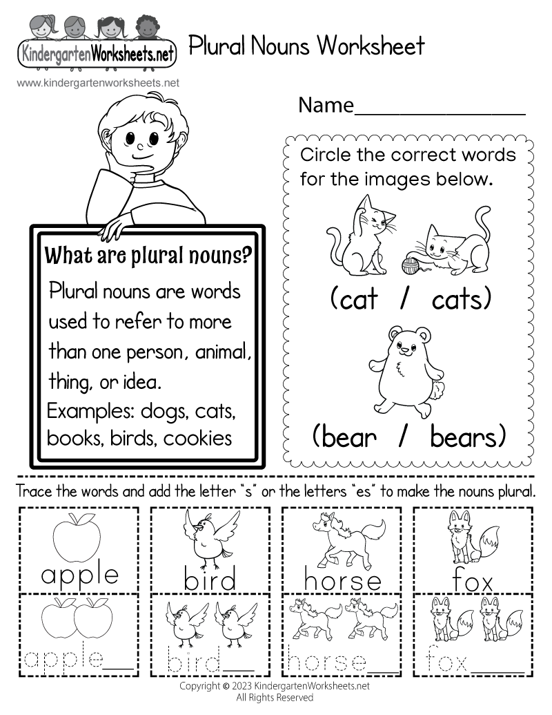 kindergarten worksheets english pdf