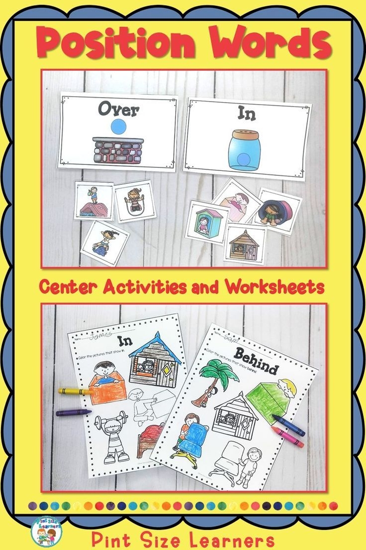 position words worksheet for kindergarten