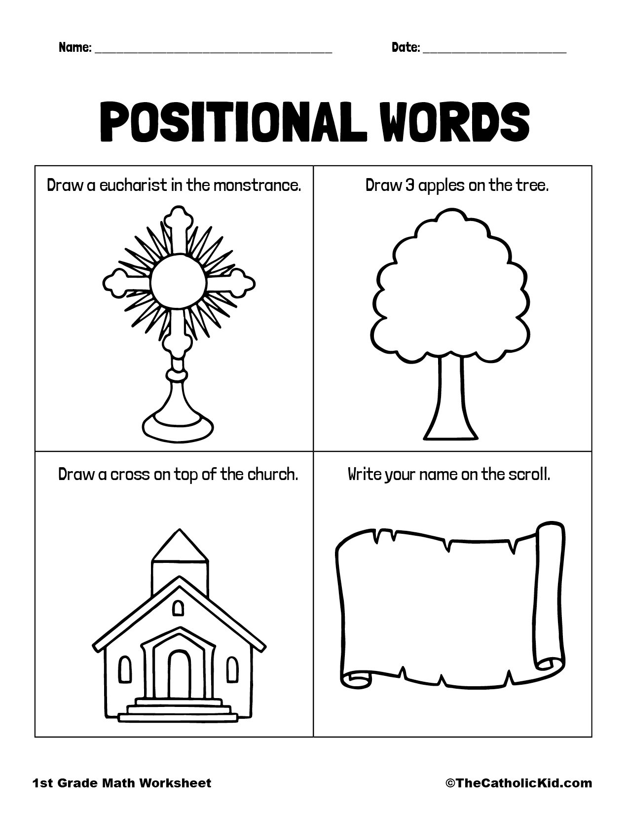 Positional Words Worksheet TheCatholicKid Worksheets Library
