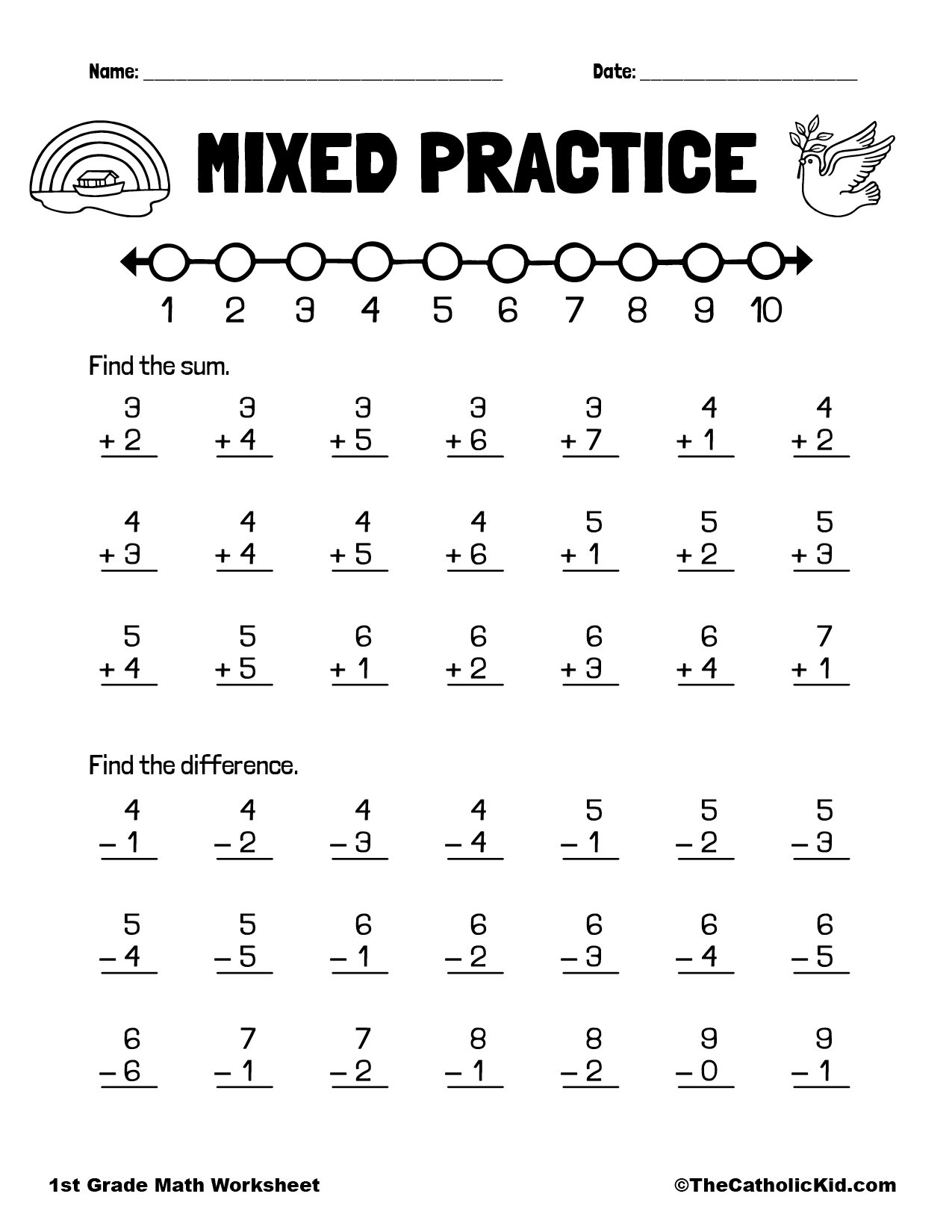 1st grade math addition worksheets