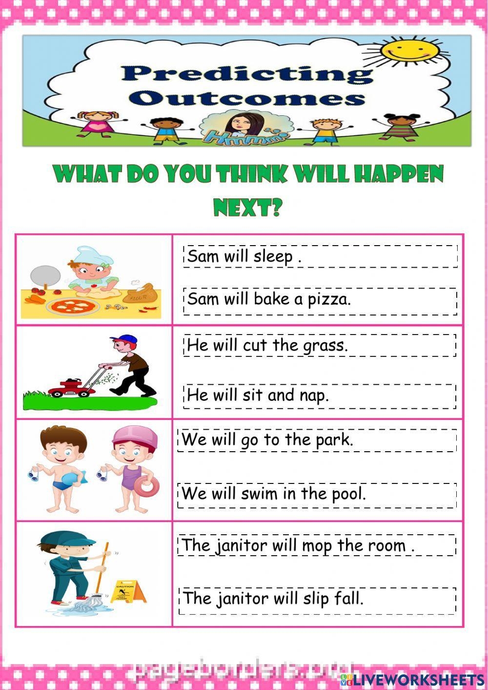 Predicting Outcome Worksheet Worksheets Library