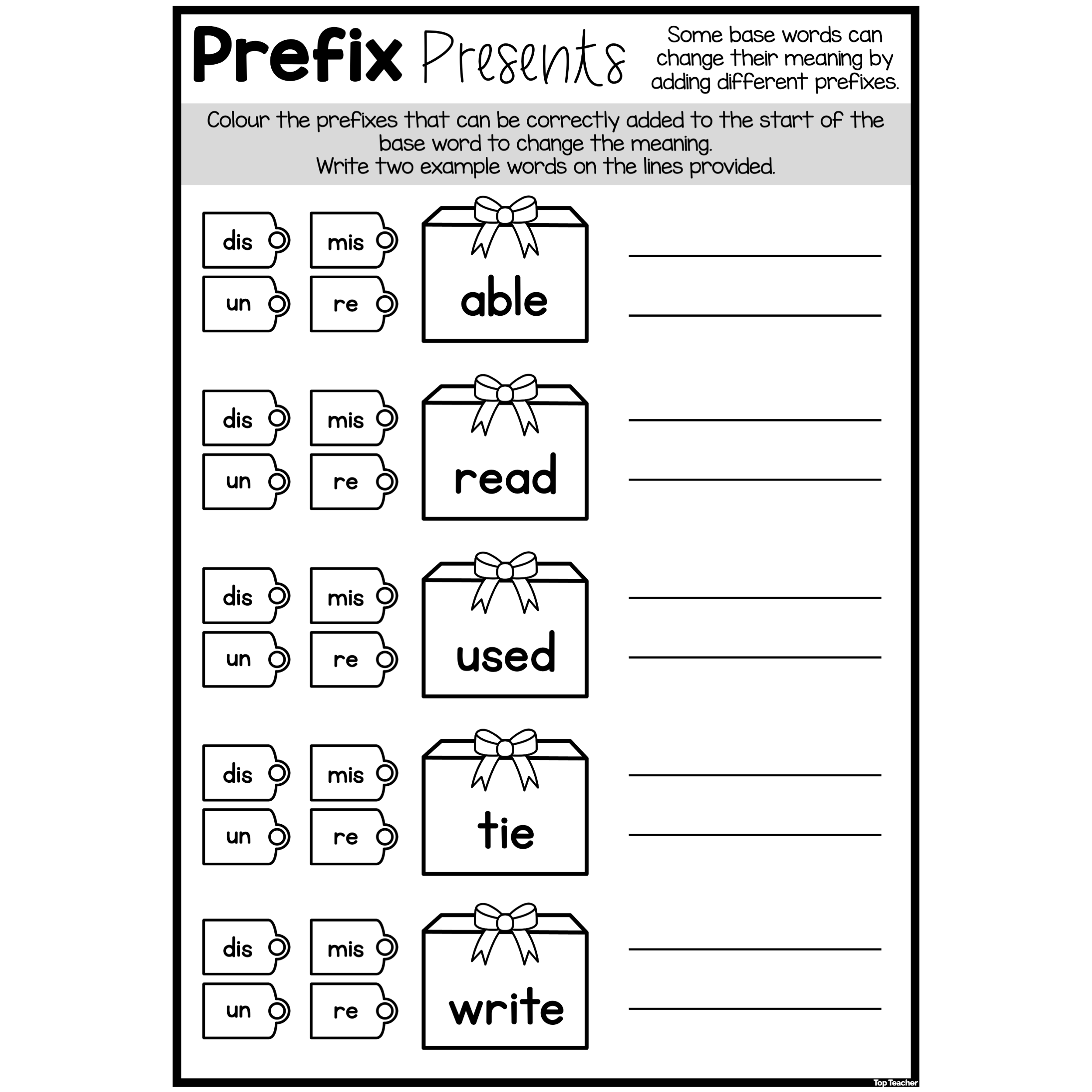 prefixes un and in worksheets