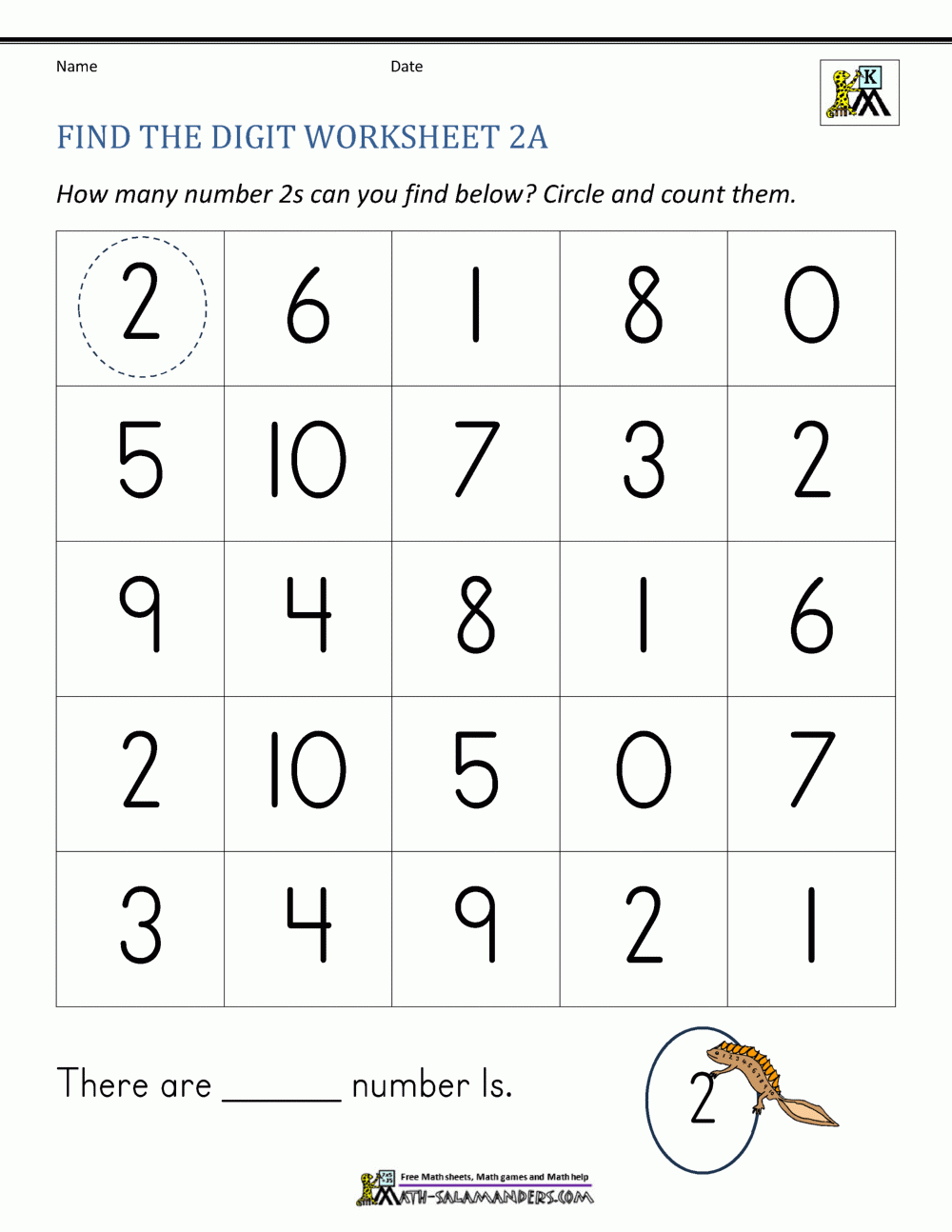 Preschool Number Worksheets 1 10