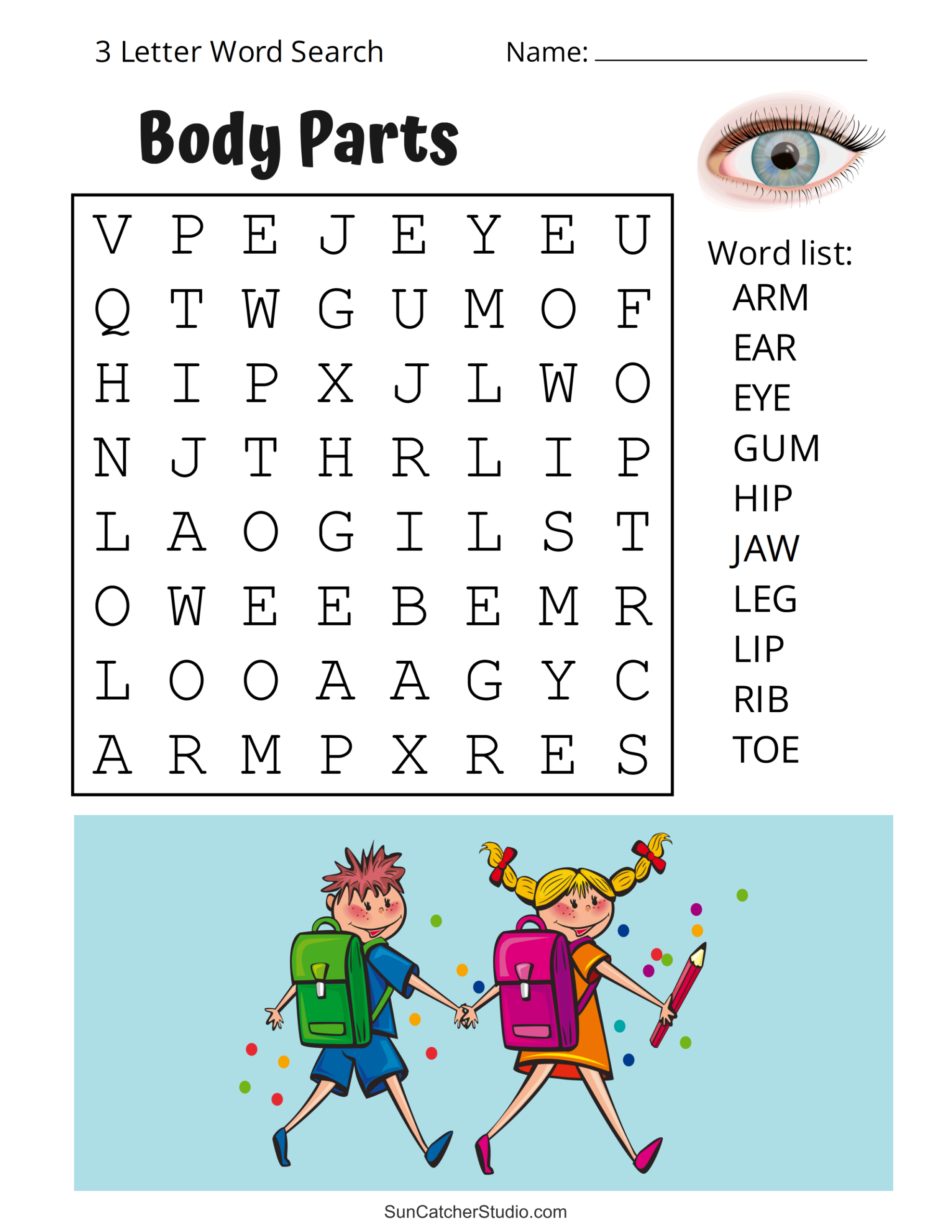 Printable 3 Letter Word Search Puzzles Word Find Free Printables Lettering SVG Files Tools Apps