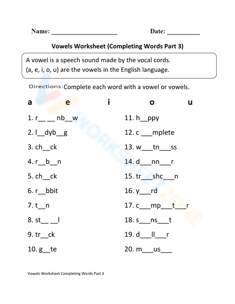 Printable 4th Grade Phonics Worksheets