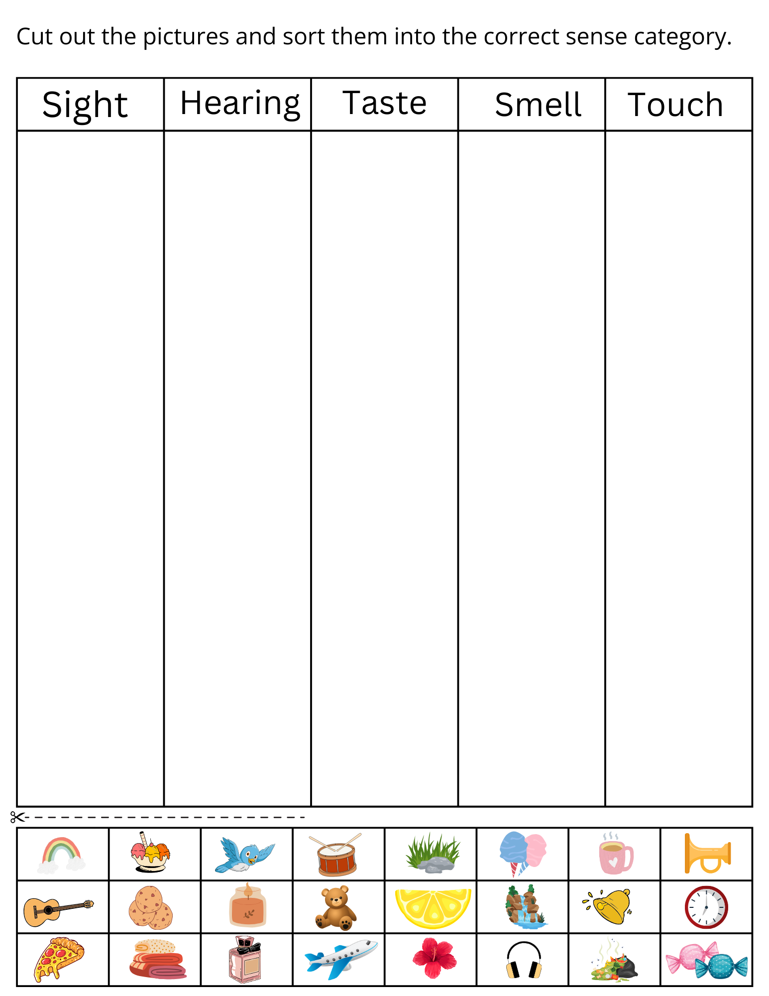 Printable 5 Senses Worksheets For Kindergarten Preschool Five Senses Activity Made By Teachers