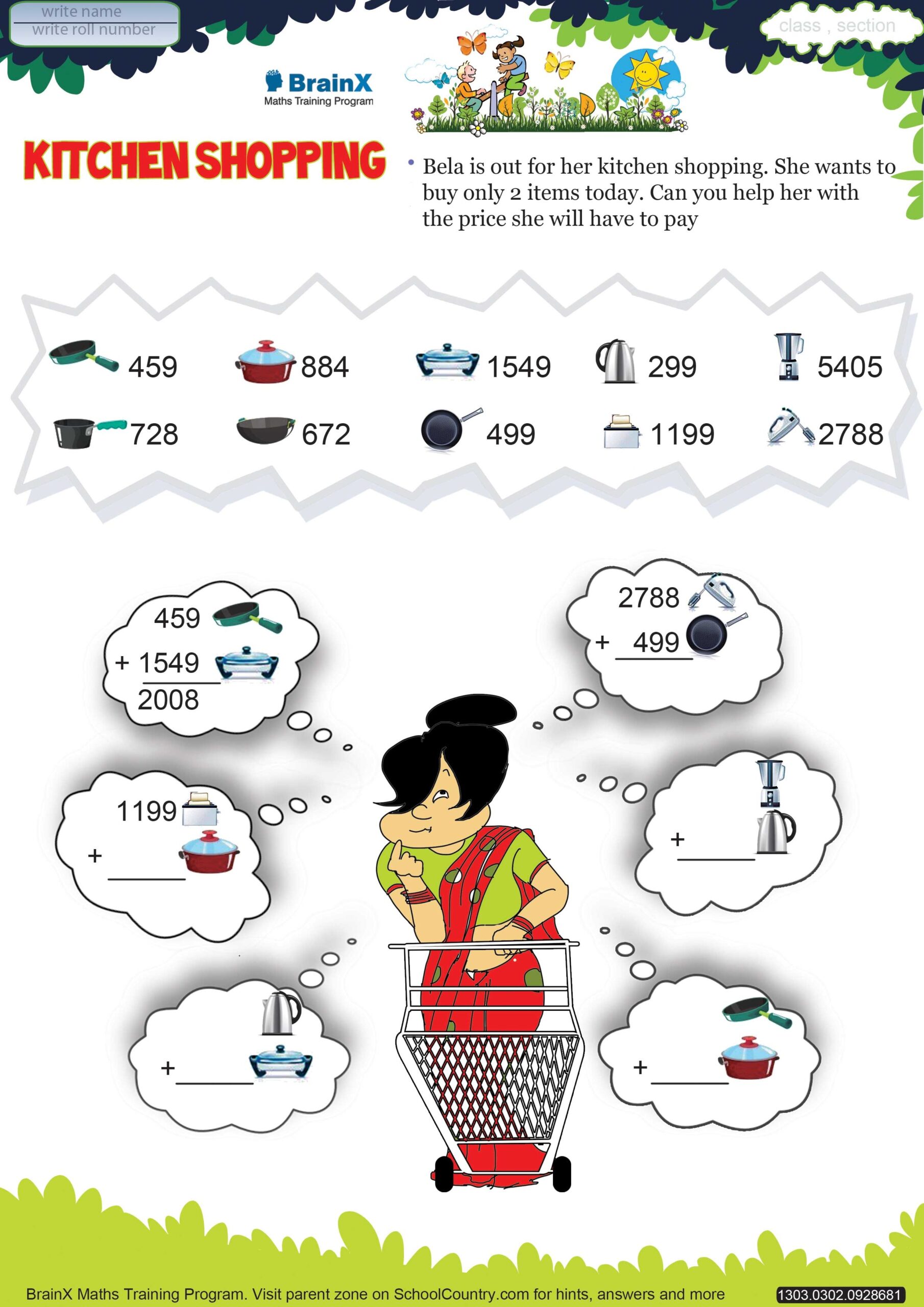 Printable Addition Math Olympiad Worksheets For Kids Of Grade 3 Kitchen Shopping